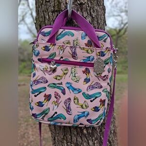 Colorful DISNEY PRINCESS Shoe Print Crossbody Bag